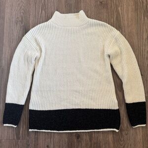 Cynthia Rowley Ribbed Mock Neck Side Zippers Sweater XS